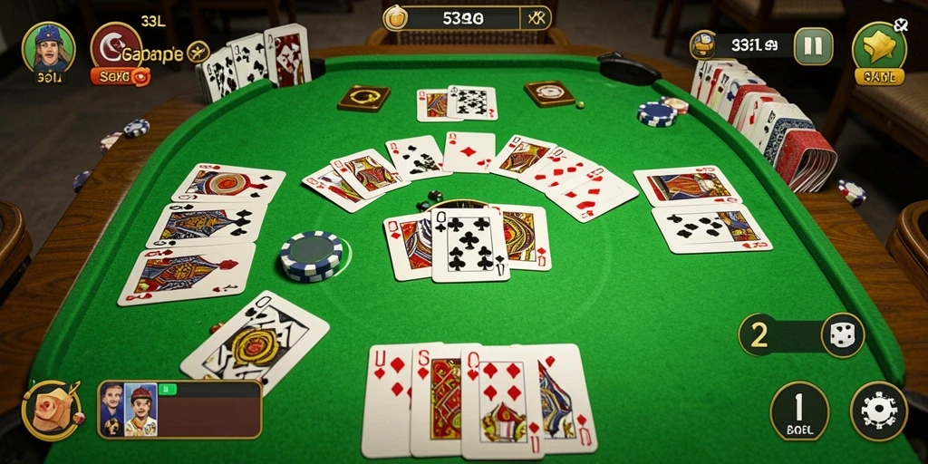 Tampilan screenshot utama 33L dengan gameplay Gaple yang menarik.