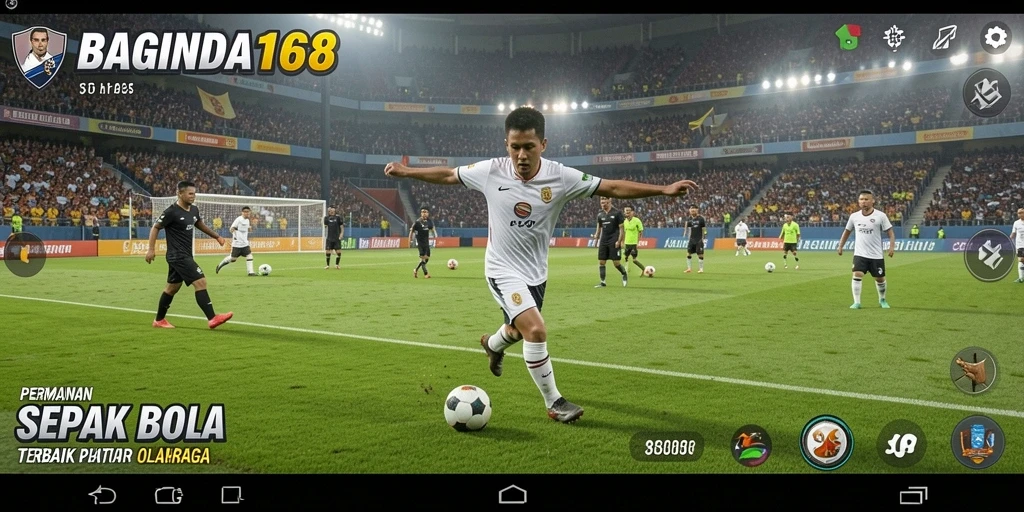 Tampilan gameplay seru dari permainan sepak bola di BAGINDA168.