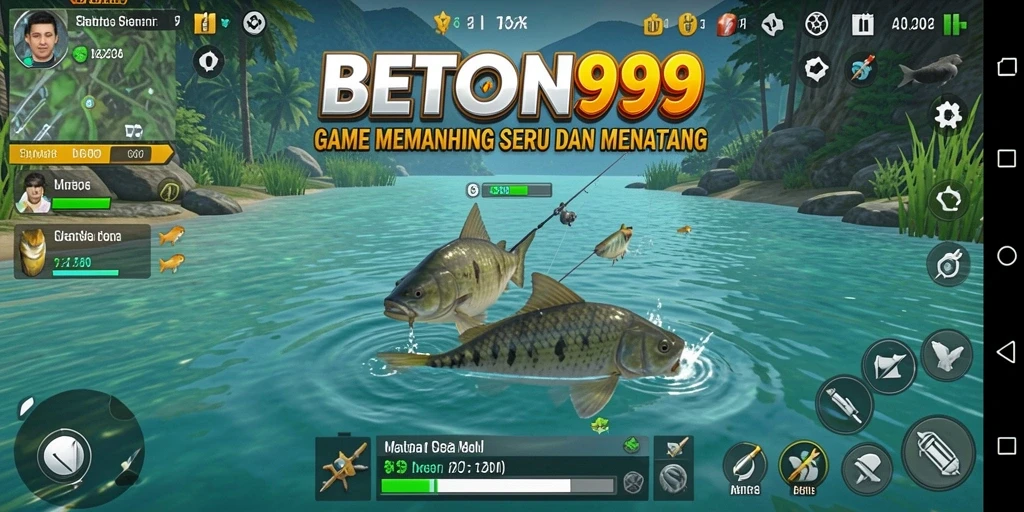 Screenshot gameplay BETON999 menampilkan suasana memancing yang menarik.