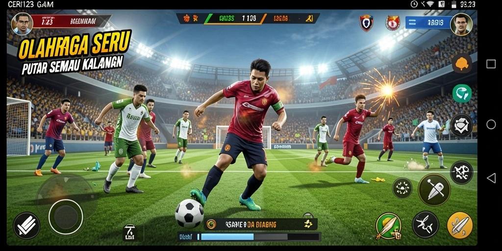 Tampilan gameplay CERI123 dengan aksi olahraga yang seru.