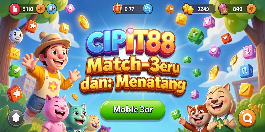 Tampilan menarik permainan Match-3 dengan gameplay seru.