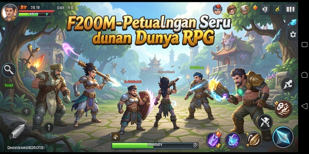 Gameplay seru dan menantang dalam dunia RPG F200M.