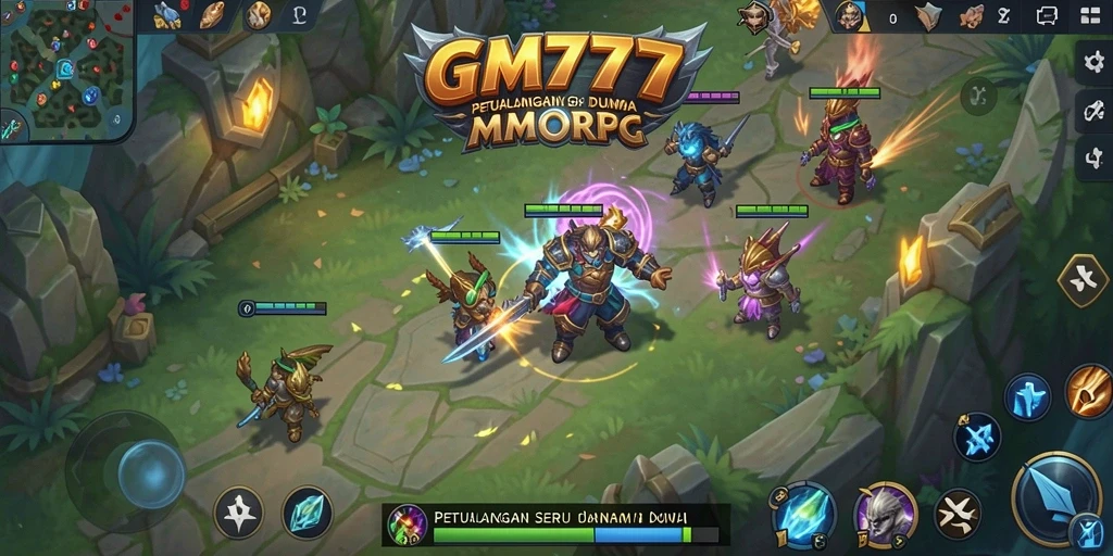 Screenshot gameplay GM777 menampilkan aksi seru di dunia MMORPG.
