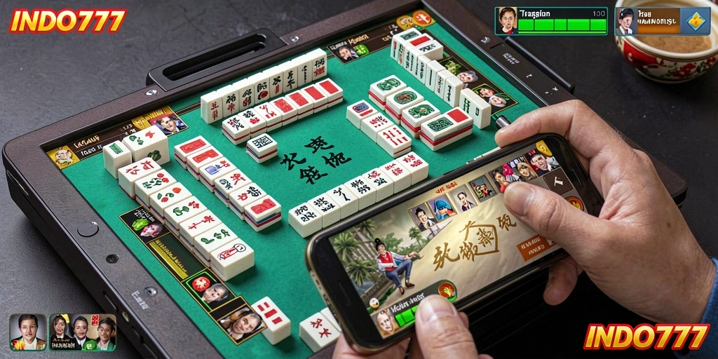 Tampilan screenshot utama INDO777 menampilkan gameplay Mahjong yang seru.
