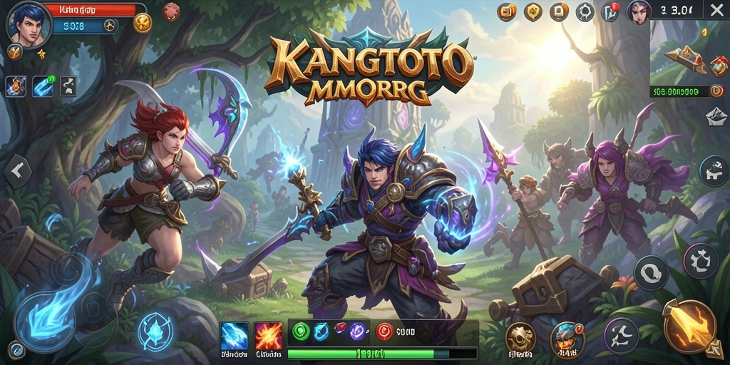 Screenshot gameplay KANGTOTO yang menunjukkan pertempuran epik.