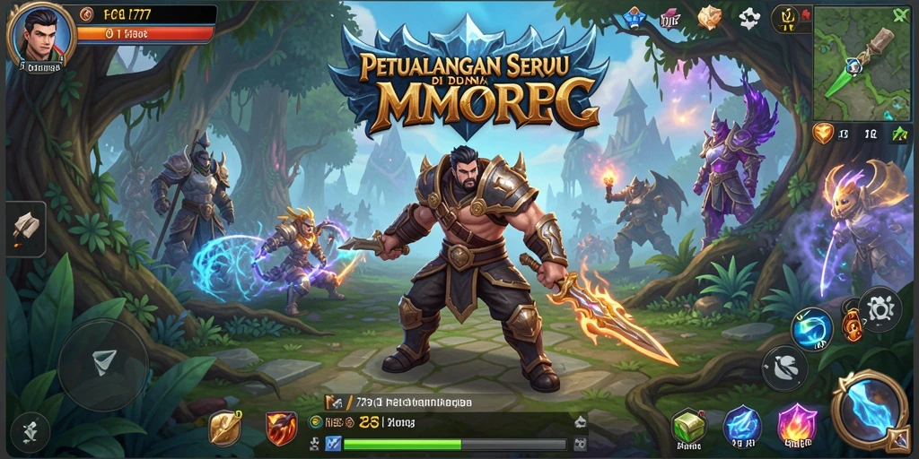 Tangkapan layar gameplay L777 menampilkan pertarungan epik di dunia MMORPG.