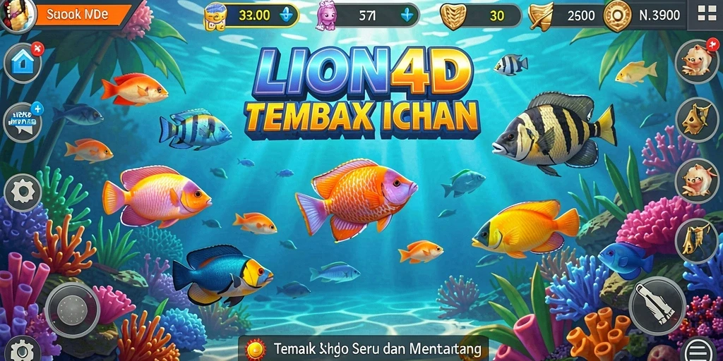 Tampilan gameplay LION4D yang seru saat berburu ikan.