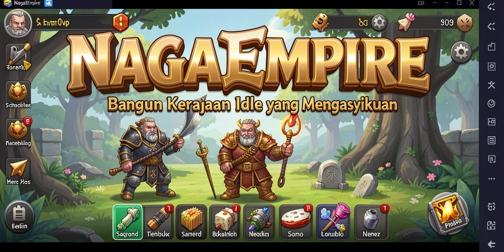 Tampilan gameplay NAGAEMPIRE dengan elemen idle yang menarik.