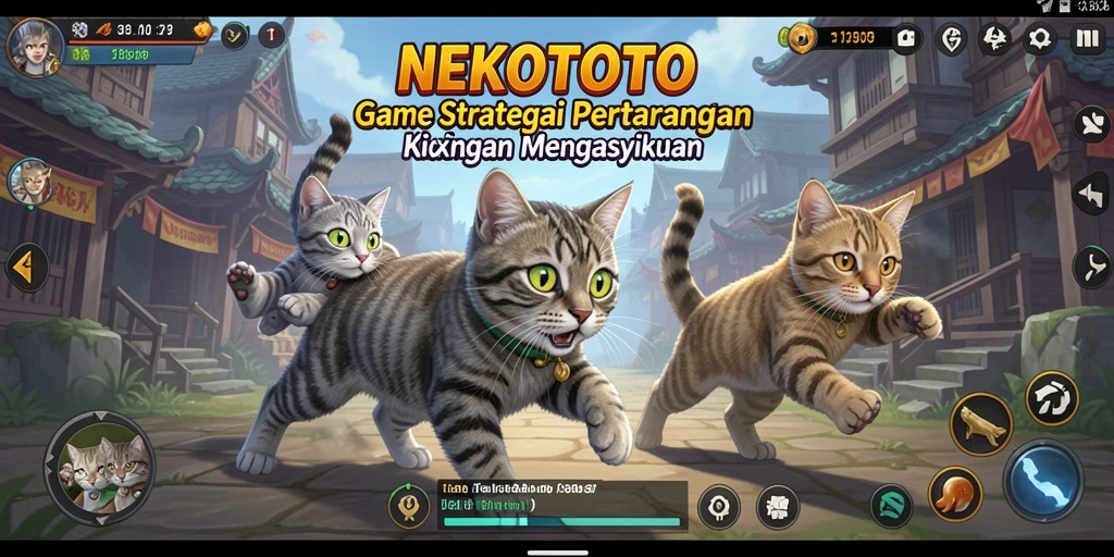 Tampilan gameplay <strong>NEKOTOTO</strong> yang seru dan penuh warna.