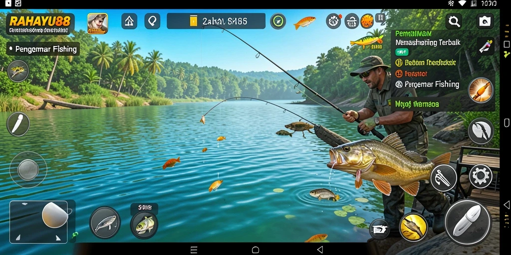Tampilan gameplay RAHAYU88 yang penuh aksi dan interaksi memancing.