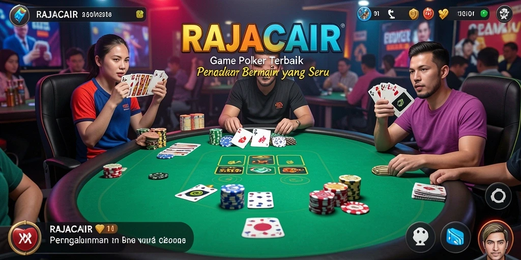 Screenshot RAJACAIR menampilkan gameplay Poker yang seru dan interaktif.