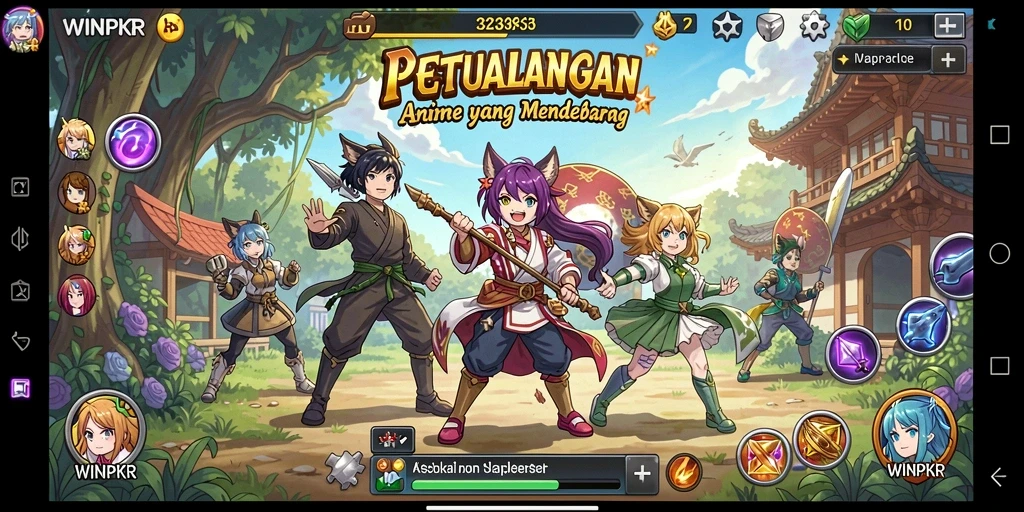 Gambaran gameplay <strong>WINPKR</strong> yang menampilkan aksi seru dalam dunia Anime.